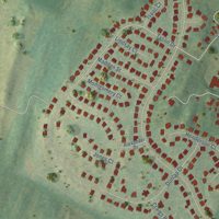 Second close-up of the map of Berryville, Virginia print showing more streets and buildings