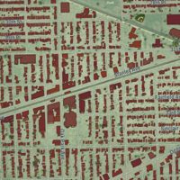 Second close-up of the map of Berwyn, Illinois print showing more streets and buildings