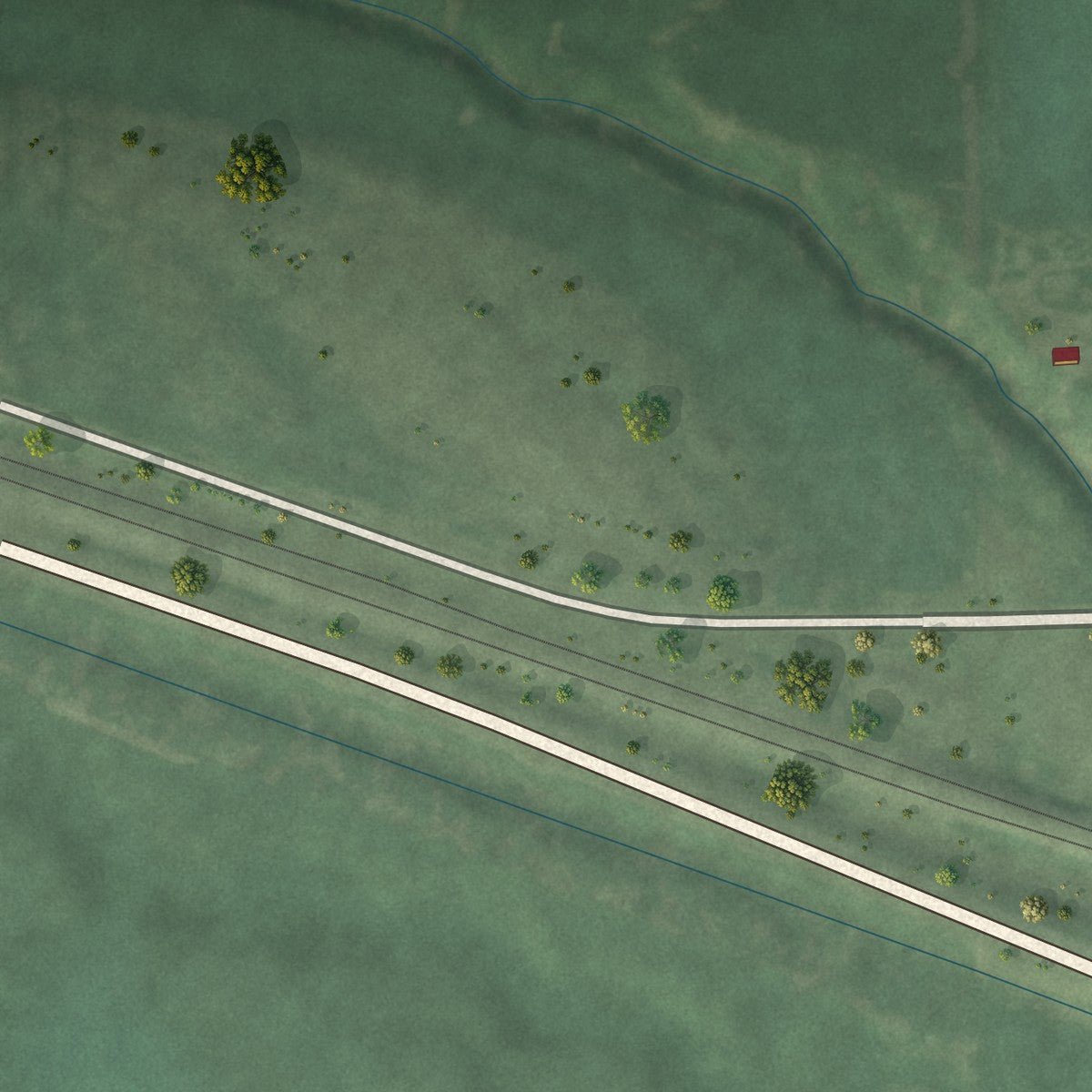 Second close-up of the map of Berwyn, Nebraska print showing more streets and buildings