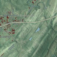 Second close-up of the map of Bessemer, Alabama print showing more streets and buildings