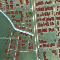 Second close-up of the map of Bethany Beach, Delaware print showing more streets and buildings
