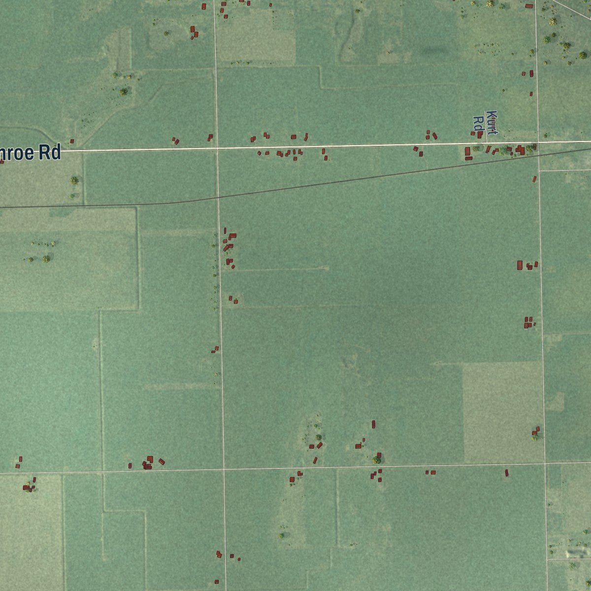 Second close-up of the map of Bethany, Michigan print showing more streets and buildings