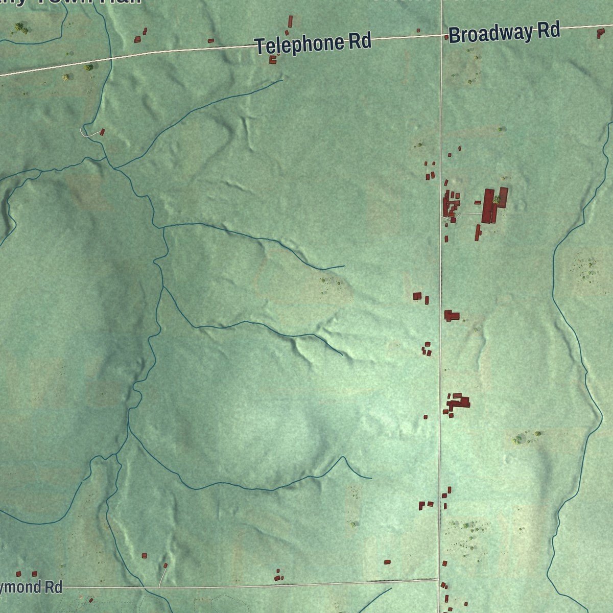 Second close-up of the map of Bethany, New York print showing more streets and buildings