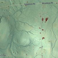 Second close-up of the map of Bethany, New York print showing more streets and buildings