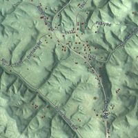 Second close-up of the map of Bethel, Armstrong County, Pennsylvania print showing more streets and buildings