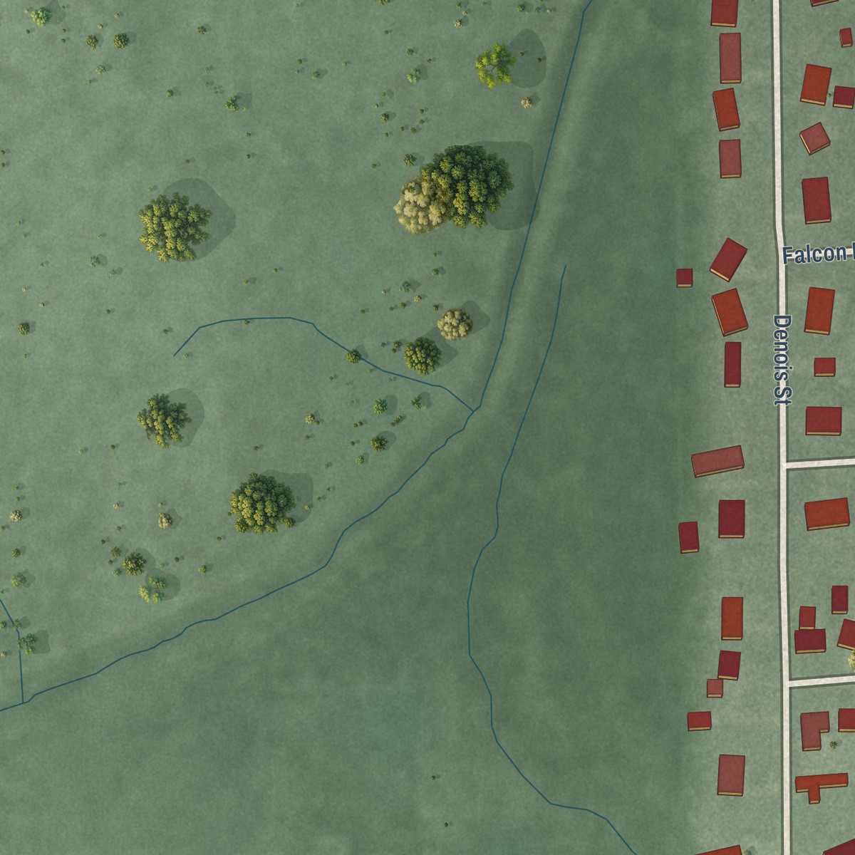 Second close-up of the map of Bethel Village, Indiana print showing more streets and buildings