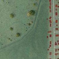 Second close-up of the map of Bethel Village, Indiana print showing more streets and buildings