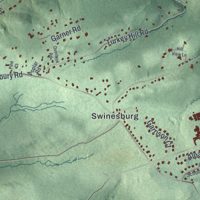 Second close-up of the map of Bethlehem, New Jersey print showing more streets and buildings