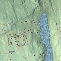 Second close-up of the map of Bethlehem Village, Connecticut print showing more streets and buildings