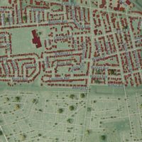 Second close-up of the map of Bethpage, New York print showing more streets and buildings
