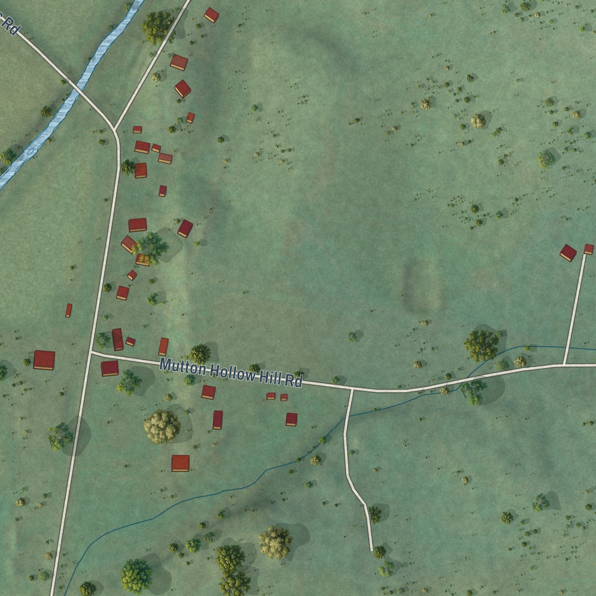 Second close-up of the map of Bethpage, Tennessee print showing more streets and buildings