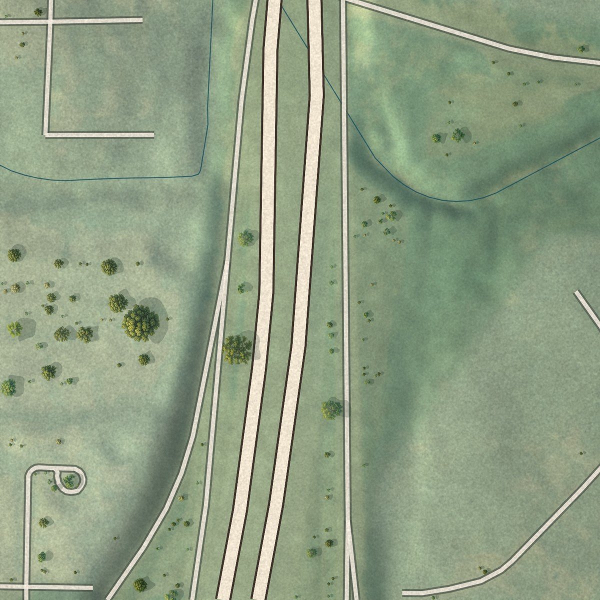 Second close-up of the map of Betmar LaVilla, Georgia print showing more streets and buildings