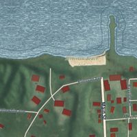 Second close-up of the map of Betterton, Maryland print showing more streets and buildings