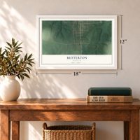 Betterton, Maryland map, 12 x 18 inch print in a white frame in an entryway