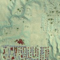 Second close-up of the map of Beulah, North Dakota print showing more streets and buildings