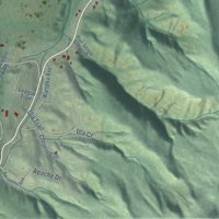 Second close-up of the map of Beulah Valley, Colorado print showing more streets and buildings