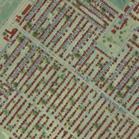Second close-up of the map of Beverly Hills, Florida print showing more streets and buildings