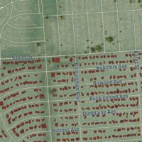Second close-up of the map of Beverly Hills, Michigan print showing more streets and buildings