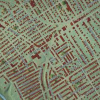 Second close-up of the map of Beverly Hills, Pennsylvania print showing more streets and buildings
