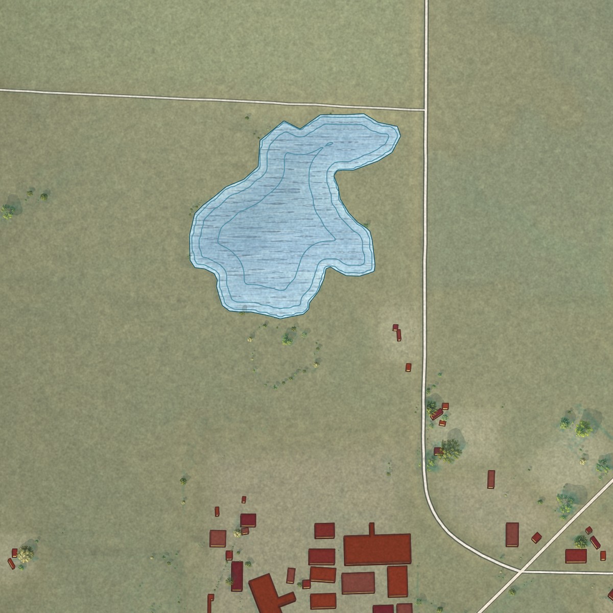 Second close-up of the map of Bieber, California print showing more streets and buildings