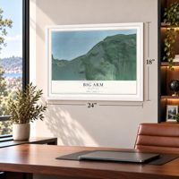 Big Arm, Montana map, 18 x 24 inch print in a white frame in a home office