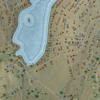 Second close-up of the map of Big Bass Lake, Pennsylvania print showing more streets and buildings