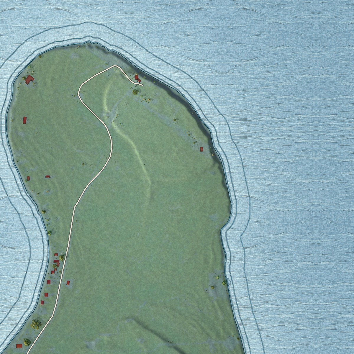 Second close-up of the map of Big Bay, Michigan print showing more streets and buildings