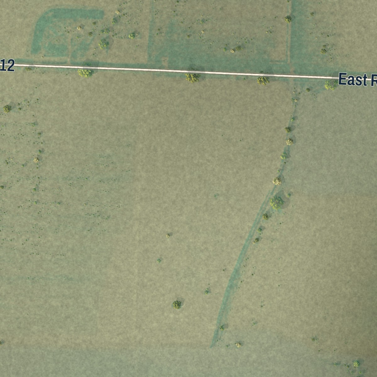 Second close-up of the map of Big Bow, Kansas print showing more streets and buildings