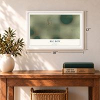 Big Bow, Kansas map, 12 x 18 inch print in a white frame in an entryway