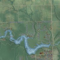 Second close-up of the map of Big Creek, Michigan print showing more streets and buildings