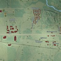 Second close-up of the map of Big Lake, Minnesota print showing more streets and buildings