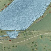 Second close-up of the map of Big Lake, Missouri print showing more streets and buildings