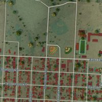 Second close-up of the map of Big Lake, Texas print showing more streets and buildings