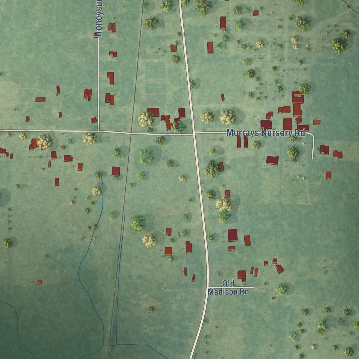 Second close-up of the map of Big Point, Mississippi print showing more streets and buildings