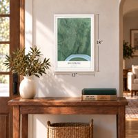 Big Spring, Maryland map, 12 x 18 inch print in a white frame in an entryway