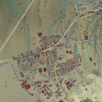 Second close-up of the map of Big Spring, Texas print showing more streets and buildings