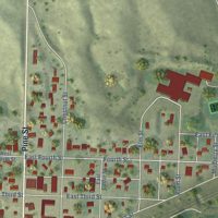 Second close-up of the map of Big Springs, Nebraska print showing more streets and buildings