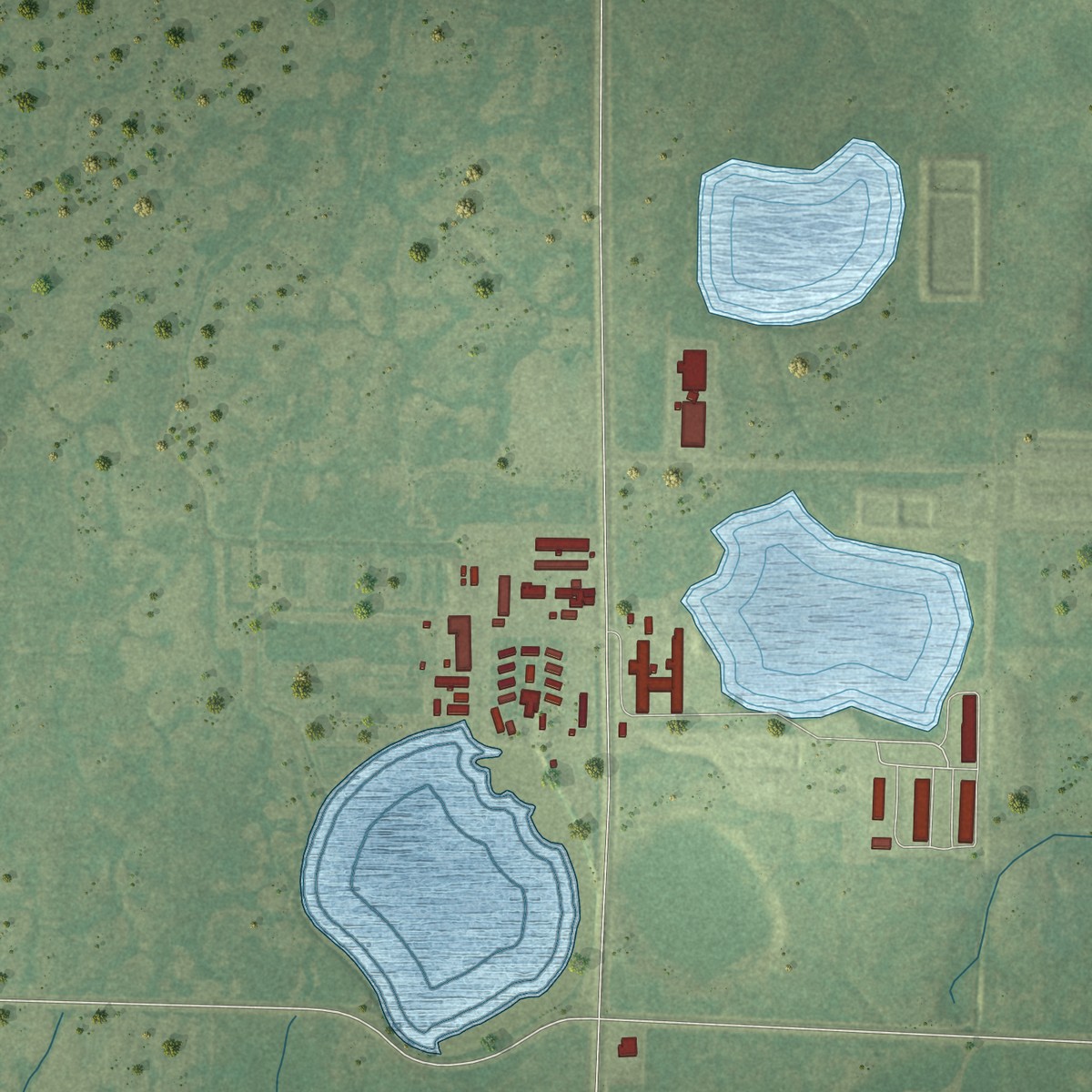 Second close-up of the map of Big Stone Colony, Minnesota print showing more streets and buildings