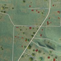 Second close-up of the map of Bigelow, Arkansas print showing more streets and buildings