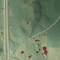 Second close-up of the map of Biggersville, Mississippi print showing more streets and buildings