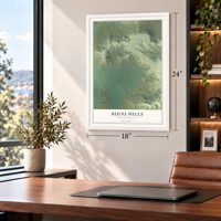 Bijou Hills, South Dakota map, 18 x 24 inch print in a white frame in a home office