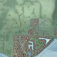 Second close-up of the map of Birch Bay, Washington print showing more streets and buildings