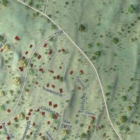 Second close-up of the map of Birchwood Lakes, Pennsylvania print showing more streets and buildings
