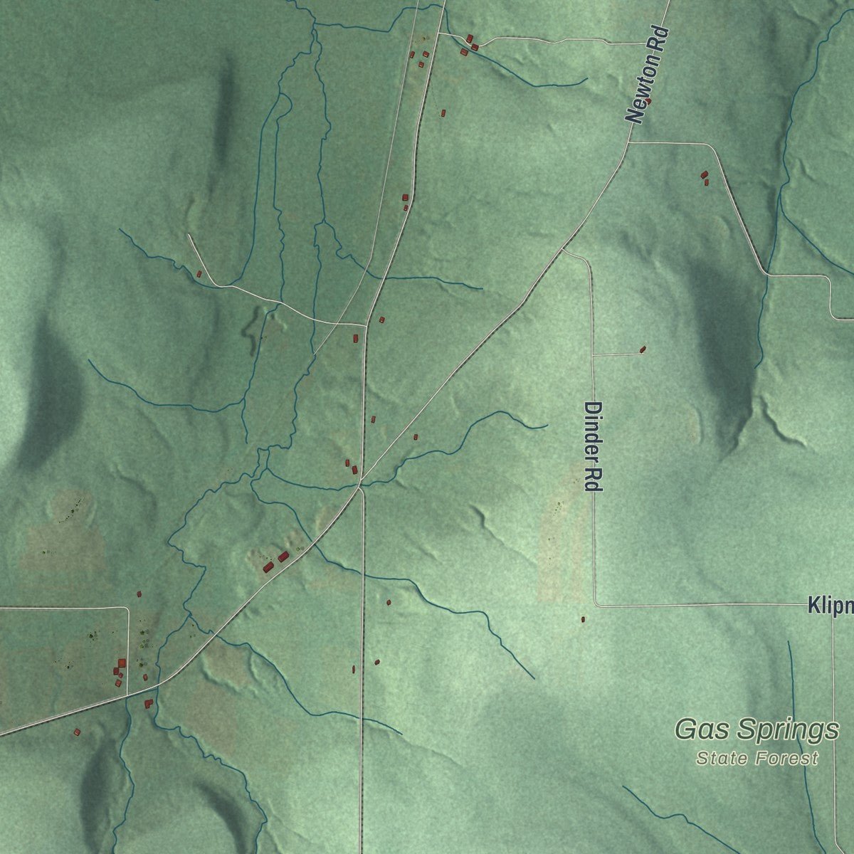 Second close-up of the map of Birdsall, New York print showing more streets and buildings