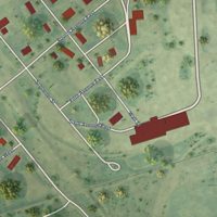 Second close-up of the map of Bisbee, North Dakota print showing more streets and buildings
