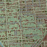Second close-up of the map of Biscayne Gardens, Florida print showing more streets and buildings