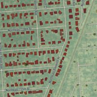 Second close-up of the map of Biscayne Park, Florida print showing more streets and buildings