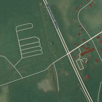 Second close-up of the map of Bishopville, Maryland print showing more streets and buildings