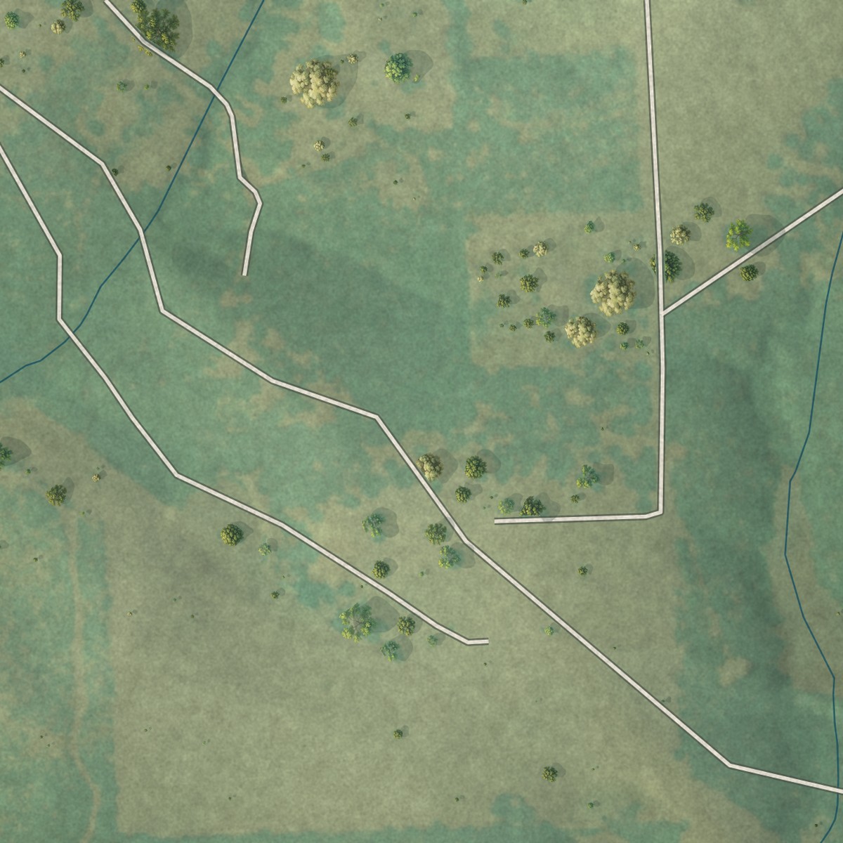 Second close-up of the map of Bivins, Texas print showing more streets and buildings