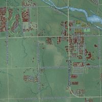Second close-up of the map of Bixby, Oklahoma print showing more streets and buildings